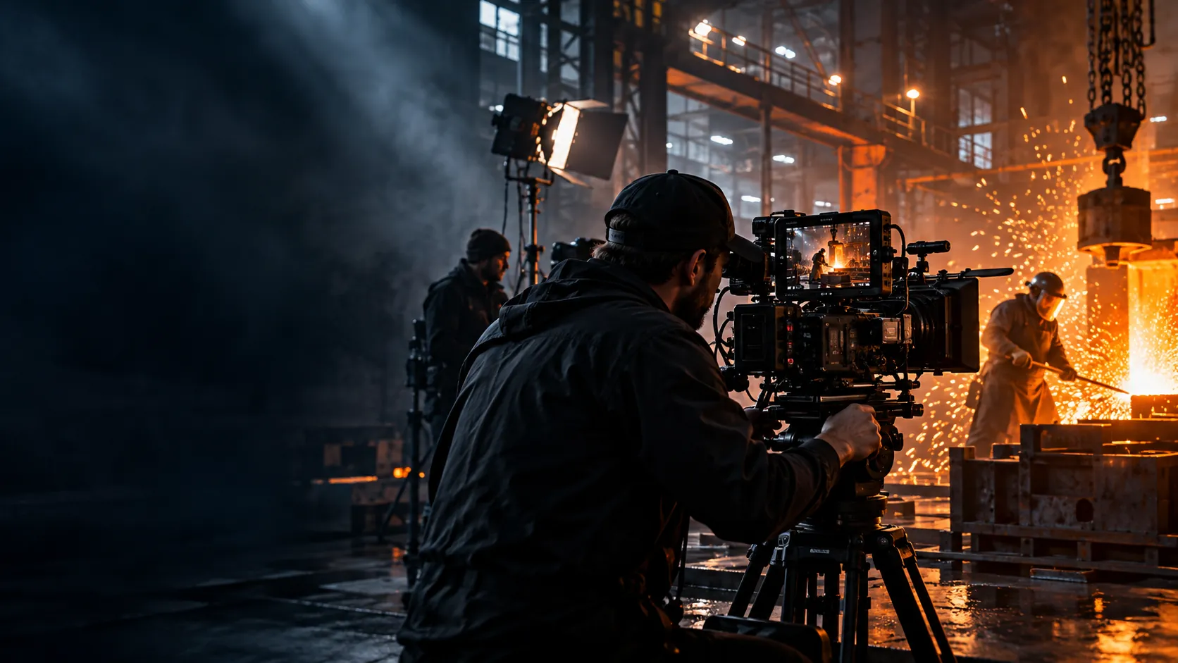 MARMELADOV filming at a production facility